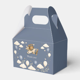Teddy Bear Pilot Sky Adventure Baby Shower Treat Favor Boxes