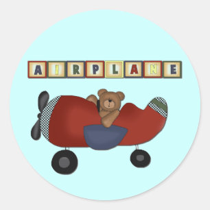 Teddy Bear Pilot Tshirts and Gifts Classic Round Sticker