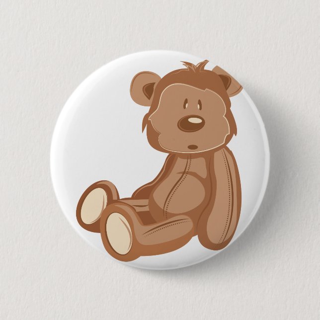 Teddy Bear Pinback Button (Front)