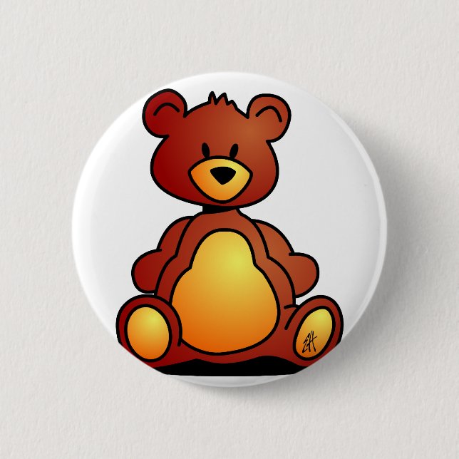 Teddy Bear Pinback Button (Front)