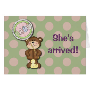 Teddy Bear Pink and Green Cards