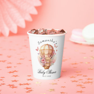 Teddy Bear Pink Baby  Paper Cups