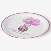 Teddy Bear Pink Baby Shower Party Paper Plates (Angled)
