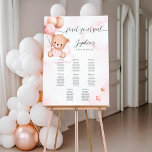 Teddy Bear Pink Baby Shower Seating Chart at Zazzle