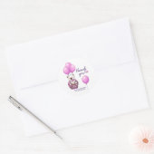 Teddy Bear Pink Baby Shower Thank You Classic Round Sticker (Envelope)