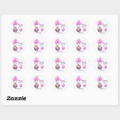Teddy Bear Pink Baby Shower Thank You Classic Round Sticker (Sheet)