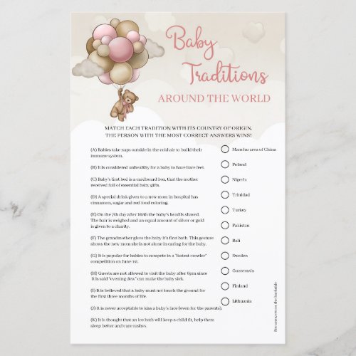 Teddy bear pink Baby Traditions around the world