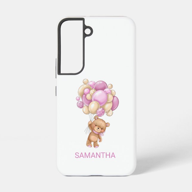 Teddy Bear Pink Balloon  Samsung Galaxy Case (Back)