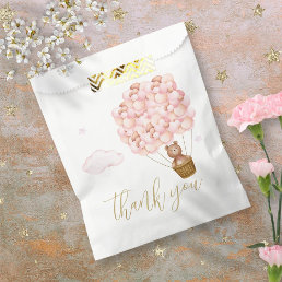 Teddy Bear Pink Balloons Baby Shower Thank You Favor Bag