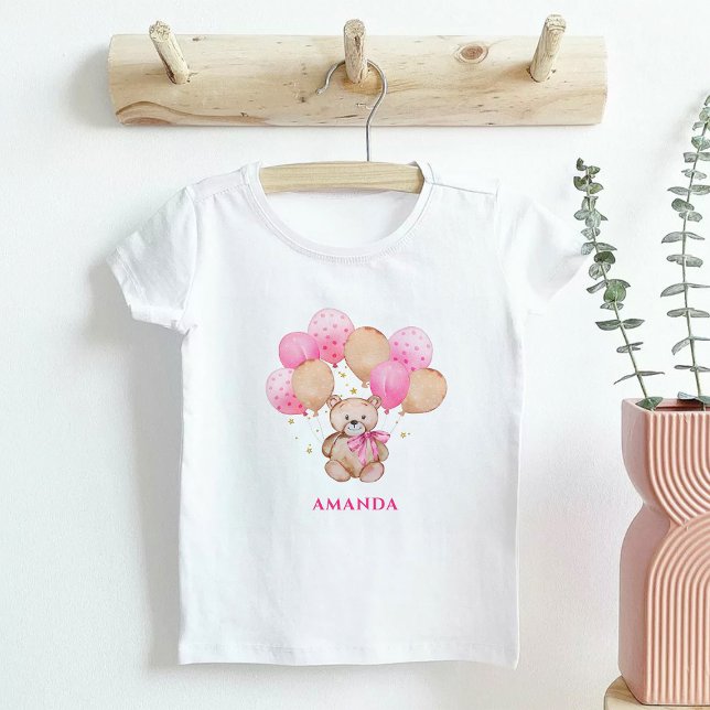 Teddy bear pink balloons Baby T-Shirt (Creator Uploaded)