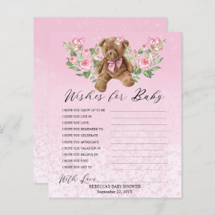 Teddy Bear Pink Floral Wishes for Baby Game