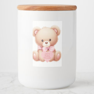 Teddy Bear Pink Food Label