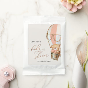 Teddy Bear, Pink Hot Air Balloon, Baby Shower Hot Chocolate Drink Mix