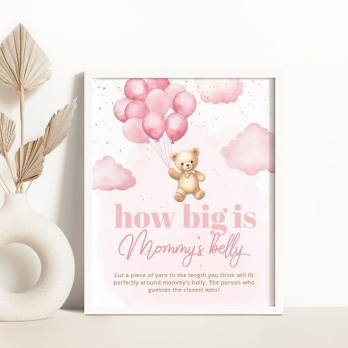Teddy bear pink how big is mommys belly game poster