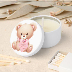 Teddy Bear Pink Mini Candle Favors