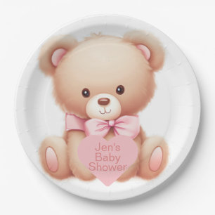 Teddy Bear Pink Paper Plates