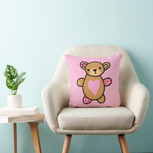 Teddy bear pink pillow