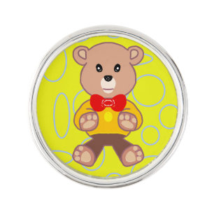 Teddy Bear Planet Jill Round Lapel Pin