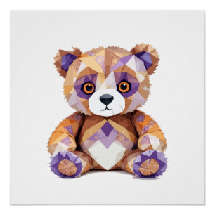 Teddy Bear Playful Adorable Fun Animal Colorful  Poster