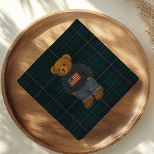 Teddy Bear Polo Baby Shower Napkin