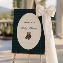 Teddy Bear Polo Baby Shower Welcome Sign