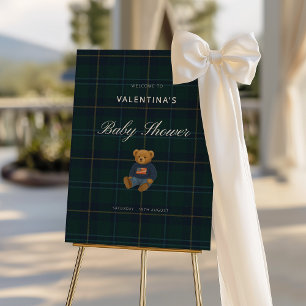 Teddy Bear Polo Baby Shower Welcome Sign