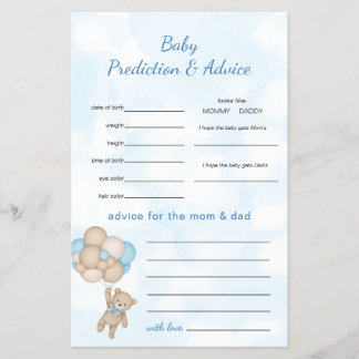 Teddy Bear Predictions and Advice Flyer
