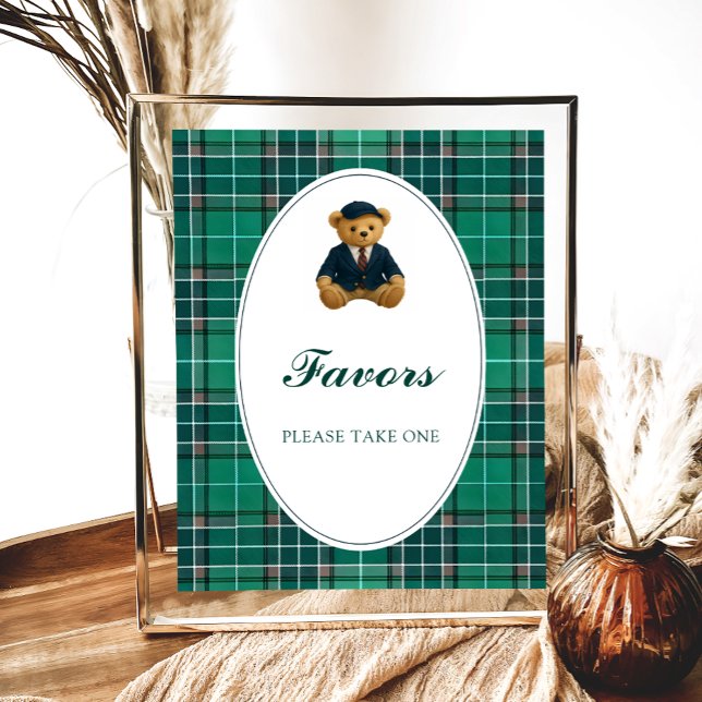 Teddy Bear Preppy Baby Shower Favors Poster (Creator Uploaded)