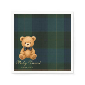 Teddy Bear Preppy Baby Shower Napkins