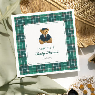 Teddy Bear Preppy Boy Baby Shower Napkins