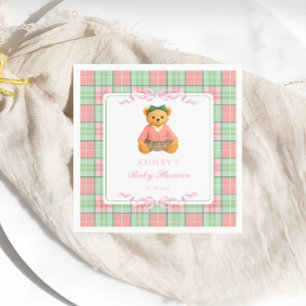 Teddy Bear Preppy Girl Baby Shower Napkins