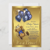 Teddy Bear Prince Baby Shower Invitation (Front)