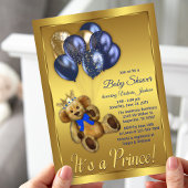 Teddy Bear Prince Baby Shower Invitation