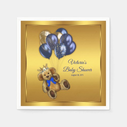 Teddy Bear Prince Baby Shower Napkins