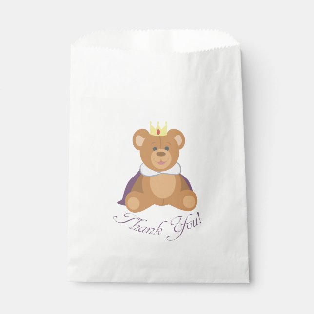 Teddy Bear Prince (Thank you!) Favor Bag (Front)