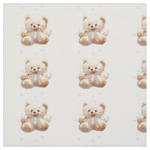 Teddy Bear Print Fabric Material