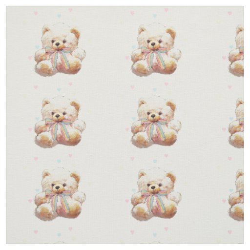 Teddy Bear Print Fabric Material Zazzle