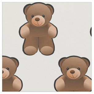 Teddy Bear Print Fabric Material