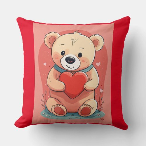 Teddy bear printed kids Throw Pillow