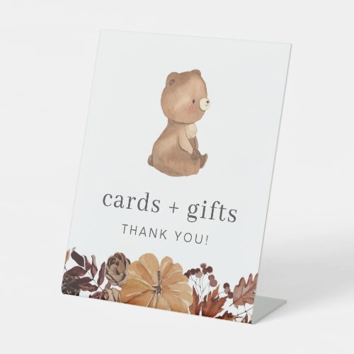 Teddy Bear Pumpkin _ 1st Birthday _ Cards  Gifts Pedestal Sign