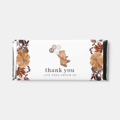 Teddy Bear Pumpkin _ 1st Birthday Hershey Bar Favors