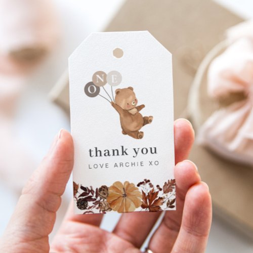 Teddy Bear Pumpkin _ 1st Birthday Thank You Gift Tags