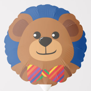 Teddy Bear Rainbow Cute 1st Birthday Party Balloon