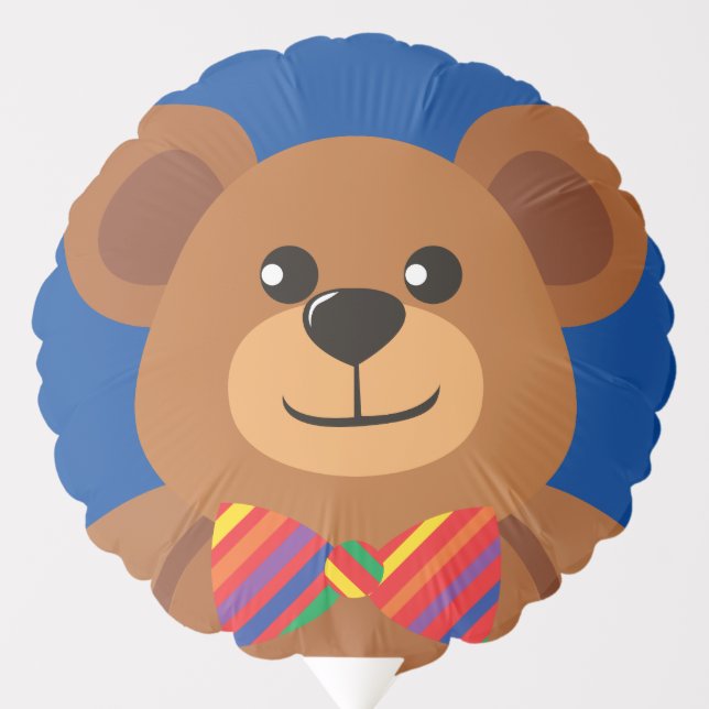 Teddy Bear Rainbow Cute 1st Birthday Party Balloon (Front)