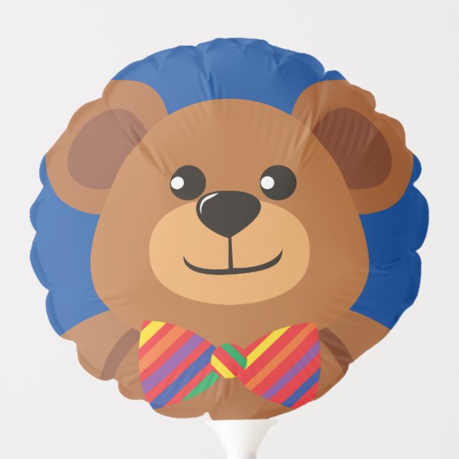 Teddy Bear Rainbow Cute 1st Birthday Party Balloon (Front)