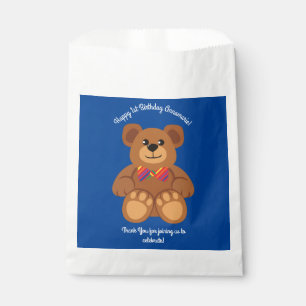 Teddy Bear Rainbow Cute 1st Birthday Party Favor Bag