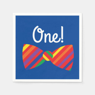 Teddy Bear Rainbow Cute 1st Birthday Party Napkins