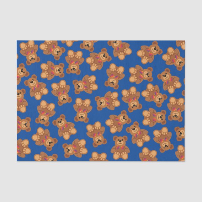 Teddy Bear Rainbow Cute 1st Birthday Party Tissue Paper (Front)