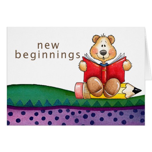 Teddy Bear Reading Cards (Front Horizontal)