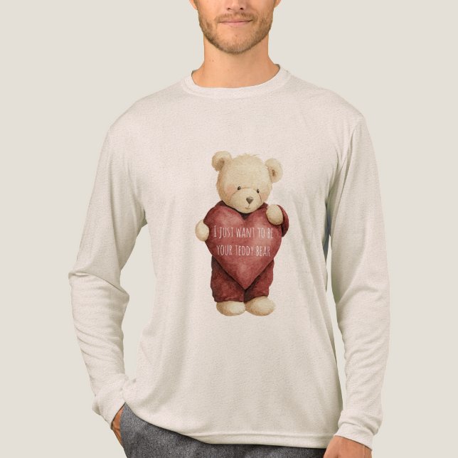 Teddy Bear Red Heart Tri-Blend Shirt (Front)